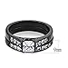 Bellux Style His and Hers Wedding Ring Sets Couples Black Stainless Steel CZ Bridal Sets (Women's Size 10 & Men's Size 10)