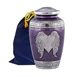 Angel Wings Urn - Loving Angel Wings Cremation Urn for Ashes - Handcrafted Angel Wings & Heart Adult