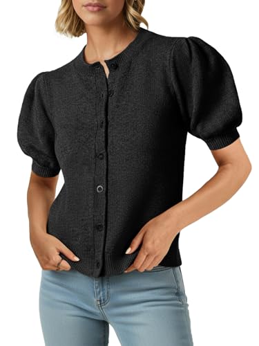 Women's Puff Short Sleeve Cardigan