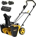 ZEGJAW 40V 20-Inch Snow Blower Cordless, Electric Snow Blower with Brushless Motor, Dual LED Light, 2x4.0 Ah Batteries and Dual Charger for Walkways and Driveways