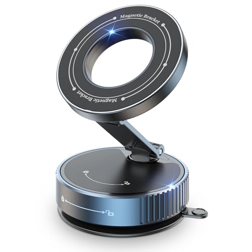 Car Phone Holder for Magsafe,360 Nano Gel Vacuum Magnetic Phone Holders for Your Car,[108+LBS Suction & 2800 gf Magnetic] Perfect for iPhone 17/Air/16/15/14/13/12,Android