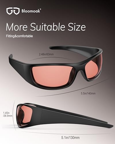 Image of Bloomoak 99% Blue Light Blocking Glasses,Nighttime Sleep,Fully Wraparound Your Eyes with No Leaks for Side Glare
