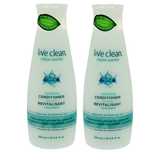 Live Clean Fresh Water Hydrating Conditioner (Pack of 2) With Lavender Extract, Rosemary Leaf Extract and Vitamin E, 12 fl. oz. Each