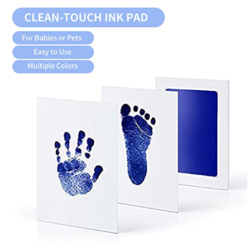 yeacher Kit de impressão de mão de pegada sem tinta para bebê, almofadas de tinta de toque limpo par