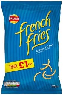 Walkers French Fries Cheese & Onion Snacks 52g (12 packs)