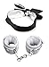 Soft Fur Leather Handcuffs Adjustable and Sleeping Eye Mask Satin Blindfold Costume Accessoire (White)