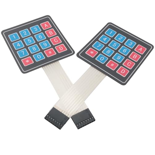SJZBIN 2PCS 4x4 Matrix Thin Film Single Chip Microcomputer Expansion Keyboard 69x76.4mm Circuit Board for Industrial Control Instrumentation Embedded Systems
