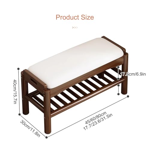 Banc de rangement pour chaussures marron et meuble à chaussures salon