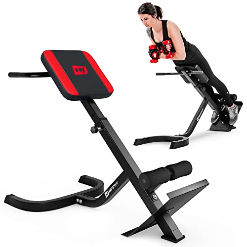 Hop-Sport Hyperextensions Bauch- & Rückentrainer, Rückenstrecker für Zuhause, Verstellbare Trainingsbank, Stabile Stahlkonstruktion, Fitnessgeräte für Zuhause, 120 kg Max. Belastbarkeit