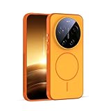 GIOPUEY Cover Magnetica per Xiaomi 17 Ultra， Compatibile con MagSafe， PC+TPU Finitura Antiurto Protettiva Cellulare Custodia - Orange