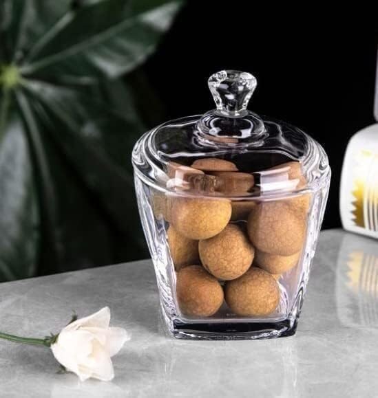 Sucrier, Sucriers en verre, plats à bonbons, pots de stockage, collation avec couvercle