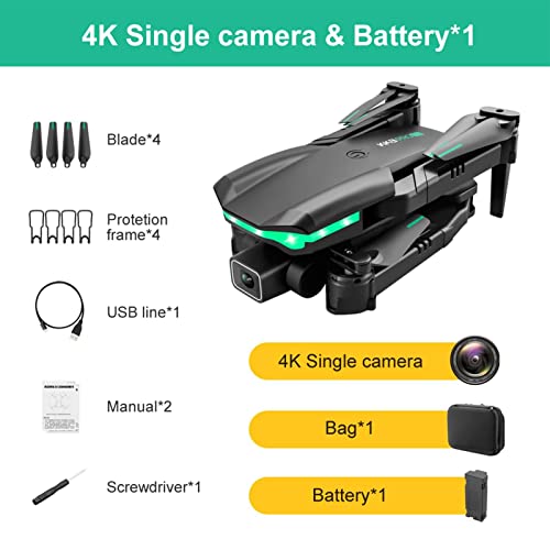 Câmera Drone 4k - Drone GPS com Câmera 4K para Adultos - Câmera UHD 10 minutos de tempo de voo para