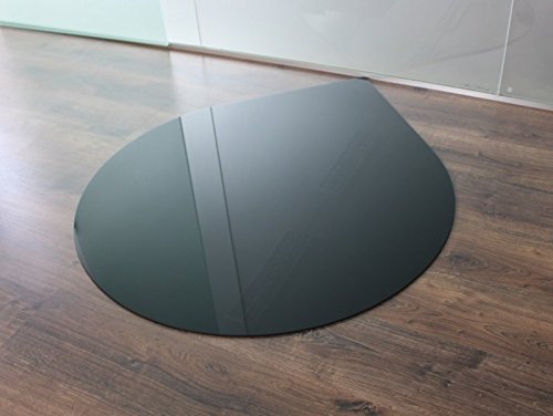 Funkenschutzplatte Tropfen 110cm Schwarz Glasplatte mit Dichtung