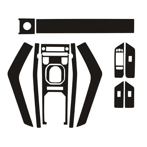 Autocollant noir en fibre de carbone 5D pour console Evoque
