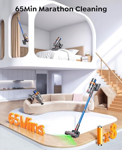 Cordless Vacuum Cleaner, 600W 50KPA 65Mins Vacuum Cleaners for Home, Upgraded Stick Vacuum with Extra Mattress Cleaning Tool, Self-Standing, Anti-Tangled Vacuum Cordless for Pet Hair/Floors/Carpets - Image 4