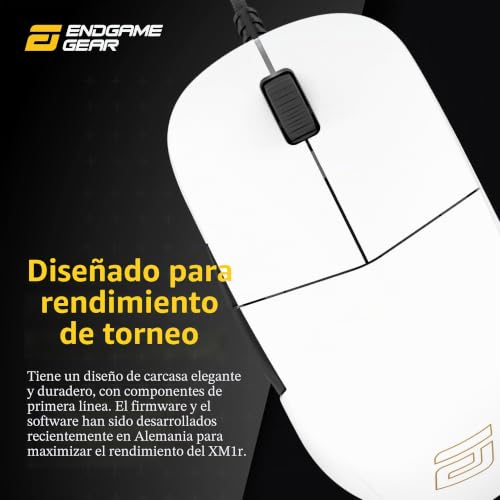 Ratón ENDGAME GEAR XM1r blanco con 5 botones programables y sensor de 19.000 dpi 3