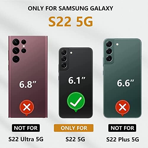 FNTCASE for Samsung Galaxy S22 Case: 360 Full Body Protection Pumper Shockproof Phone Cover with Built-in Kickstand for Galaxy S22 Black