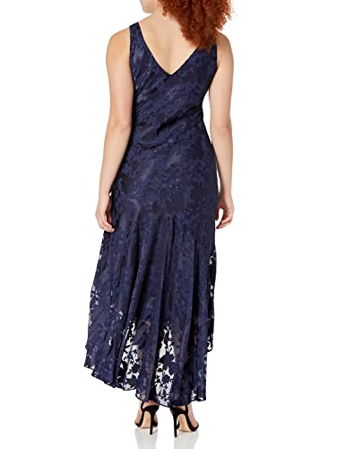 Image of Alex Evenings Womens Sleeveless Printed Chiffon Midi Spring /Summer Mother of The Bride Dress with Jacket & High-Low Hemline