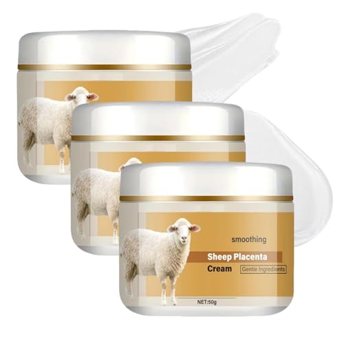 Crema de Placenta de Oveja, Crema Activa con Extracto de Placenta de Oveja, Hidratación Profunda, Reduce Arrugas y Líneas de Expresión para Todo Tipo de Piel