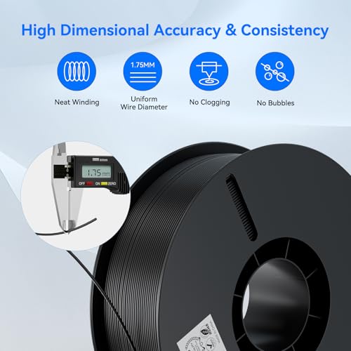 Image of Creality PLA Filament 1.75mm Bundle 2KG, High Precision + /-0.02mm 3D Printer Filament, Consistent Extrusion, Smooth Printing, 2 Pack 1KG Spool,Fits for Most FDM 3D Printers(White, Black)