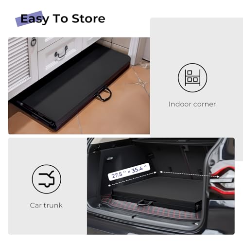 Image of Folding Table 6ft, Heavy Duty Portable Utility Table with Handle, Black