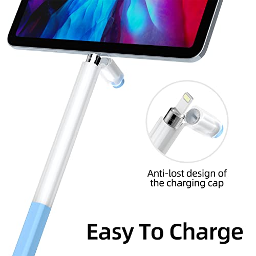 Image of Compatible with Apple Pencil 1st Generation Case, Non-Slip Silicone Case, [with 10 Silicone Nib Sleeves] for Apple Pencil 1st Generation. (Sky Blue)