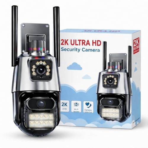 Fire turtle 6MP Dual Lens WiFi CCTV Security Camera for Outdoor & Indoor | UHD Smart Surveillance Camera with Color Night Vision | AI Human & Motion Detection | IP66 Weatherproof (Siren Camera)