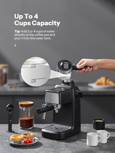 Reemix Espresso Machine 3.5 Bar, 800W Compact Size Coffee Maker with Steam Wand, 4 Cups Cappuccino & Latte Machine for Home and Office - 2
