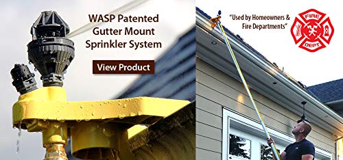 Wasp Wildfire Protection System - Gutter Mount Sprinkler and Hose Kit with Above Roof Sprinkler Stream - 2 Sprinkler Heads, Brackets, 50 Feet of Hose - 360 Degrees of Continuous Spray - Thumbnail 4