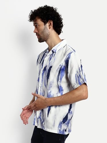 Image of GRECIILOOKS Men's Shirt - Summer Button Down Shirts || Half Sleeve Shirt for Man||Stylish Mens Casual Shirts||Formal and Comfort Rich Printed Shirt`s for Mens