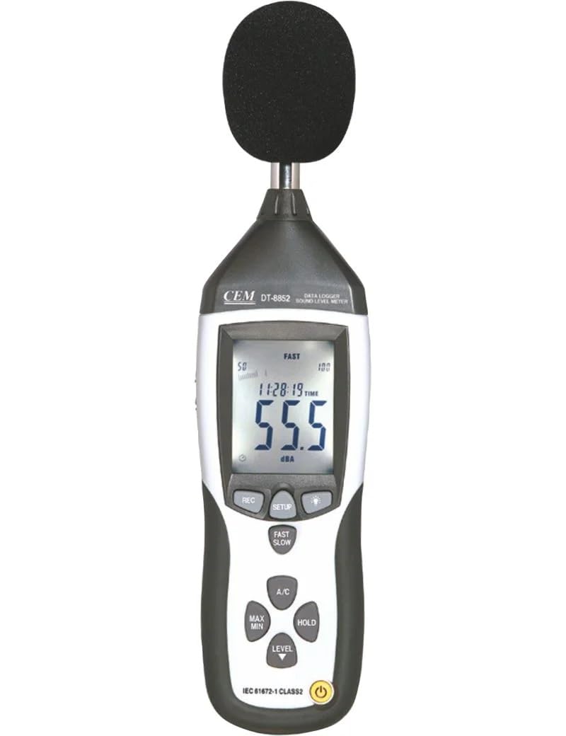 CEM DT-8852 Sound Level Meter, 30-130dB Range, A & C Weighting, IEC61672-1 Class 2, Datalogger, Fast & Slow Response-image-2