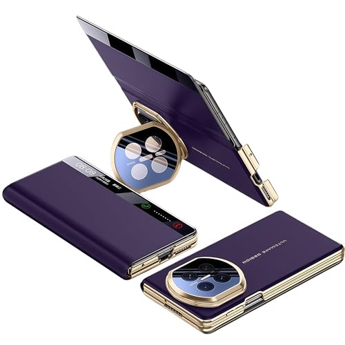 Étui Huawei Mate X7 antichoc léger en cuir rigide avec béquille violette
