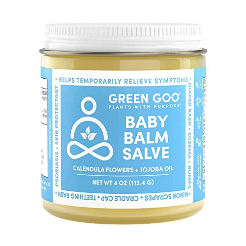Image of Green Goo Baby Balm, Organic Gentle Moisturizing & Soothing Baby Lotion, Helps Relieve Skin Irritations, 4 Oz Jar