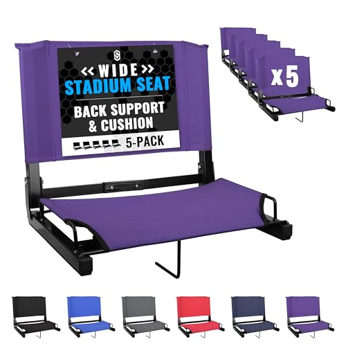 Sports Unlimited - Bleacher Chairs with Back and Cushion - Stadium Seats with Back Support Wide and Regular, Stadium Chair