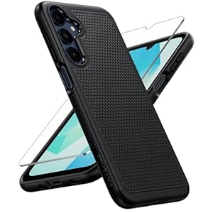 FNTCASE for Galaxy A17/A16 5G Phone Case – Samsung A17 Military Grade Drop Protection, 14ft Drop Tested, Screen Protector Included, Anti-Slip Matte Textured, TPU+PC Dual Layer Shockproof Cover (Black)