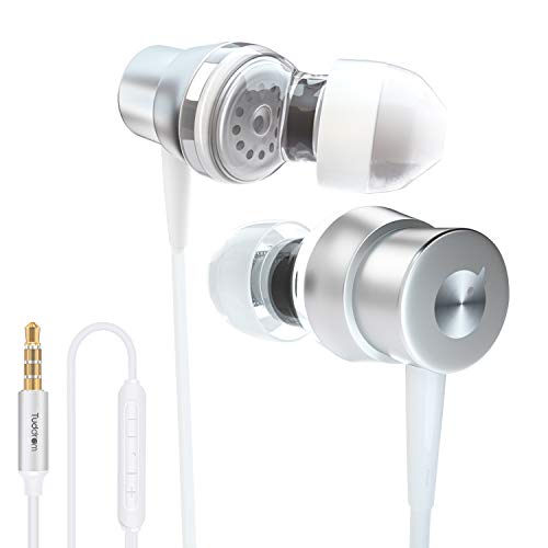 Tuddrom in-Ear Headphones, Wired Earbuds with Microphone and Remote, Hi-Res Stereo Extra Bass