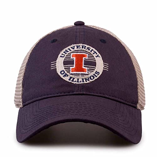 The Game NCAA Snapback - Patch Meshback - Classic Comfort - Adjustable Size - Let Everyone Know which Team You Support (Illinois Fighting Illini - Navy, Adjustable)