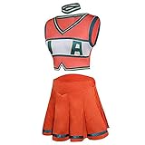 Baycon Asui Tsuyu Cheerleader Cheerleading Cosplay Costume Uniform Orange