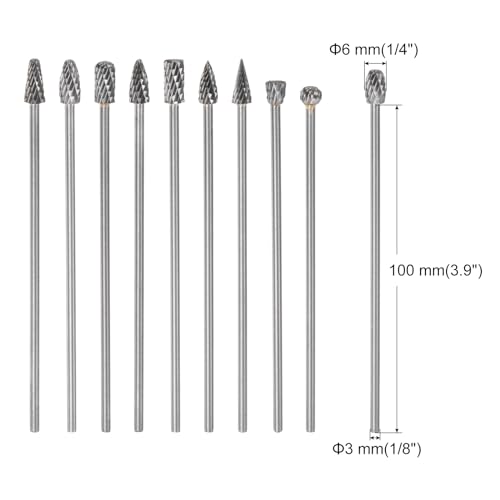 Fresas rotativas de carburo de tungsteno 10 piezas miniatura 2