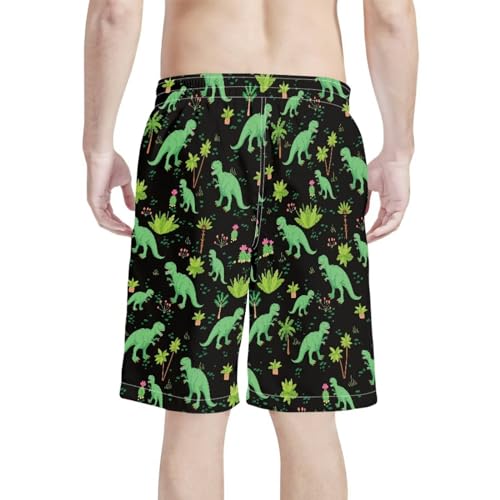Yewattles Men's Polyester Clear Cool Shorts Casual Elastic Waist Drawstring Summer Beach Shorts3