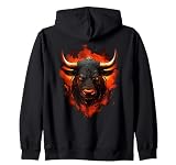 Animal Kingdom Unlimited Enojado Español Lucha Toro Tauro Sudadera con Capucha Negro Talla Pequeña