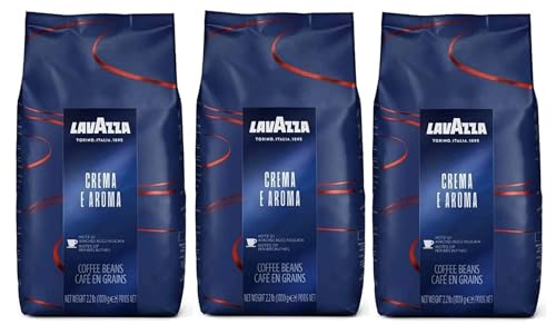 Lavazza Crema e Aroma Coffee Beans 1kg (Pack of 3 Total 3kg) - Medium Light Roast with Nutty & Spicy Aromatic Notes