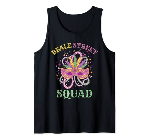 Beale Street Squad divertido Mardi Gras para hombres y mujeres Camiseta sin Mangas