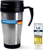 kaffee thermobecher edelstahl ♨️ 𝗙Ü𝗥 𝗟𝗔𝗡𝗚𝗔𝗡𝗛𝗔𝗟𝗧𝗘𝗡𝗗𝗘 𝗪Ä𝗥𝗠𝗘 - Edelstahl Kaffeebecher mit Henkel fasst 400 ml Kaffee oder Tee und hält dies wesentlich länger warm als ein herkömmlicher Trinkbecher.