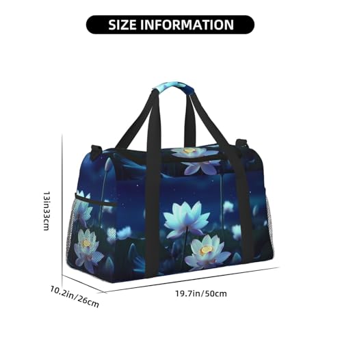 Night Lotus Flowers printed Hand Travel Bag Casual luggage bag4