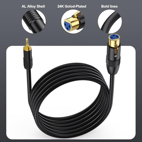 Cable adaptador Jack 3.5mm macho a micrófono 50cm miniatura 6