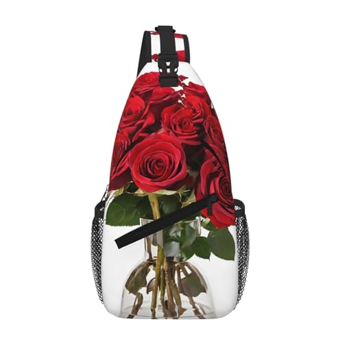 Rose Print Cross Chest Bag Diagonally - High-Capacity For Short Trips, Work, And Daily Use