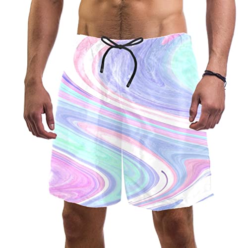 Maillots de bain pour hommes texture marbre HadHfun short de plage léger