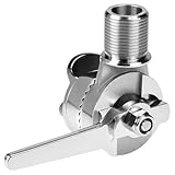 QWORK Marine VHF Ratchet Antenna Mount, Clamp-on Antenna, 1' - 12 Thread Male 316 Stainless Steel Adjustable Base for Boats