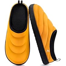 RockDove Mens Trail-Therm Quilted Memory Foam Slippers for Camping and Indoor Outdoor Adventures with Anti-Slip Rubber Sole